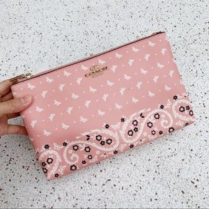 NWT Authentic Coach Butterfly Print Zip Double Bag
